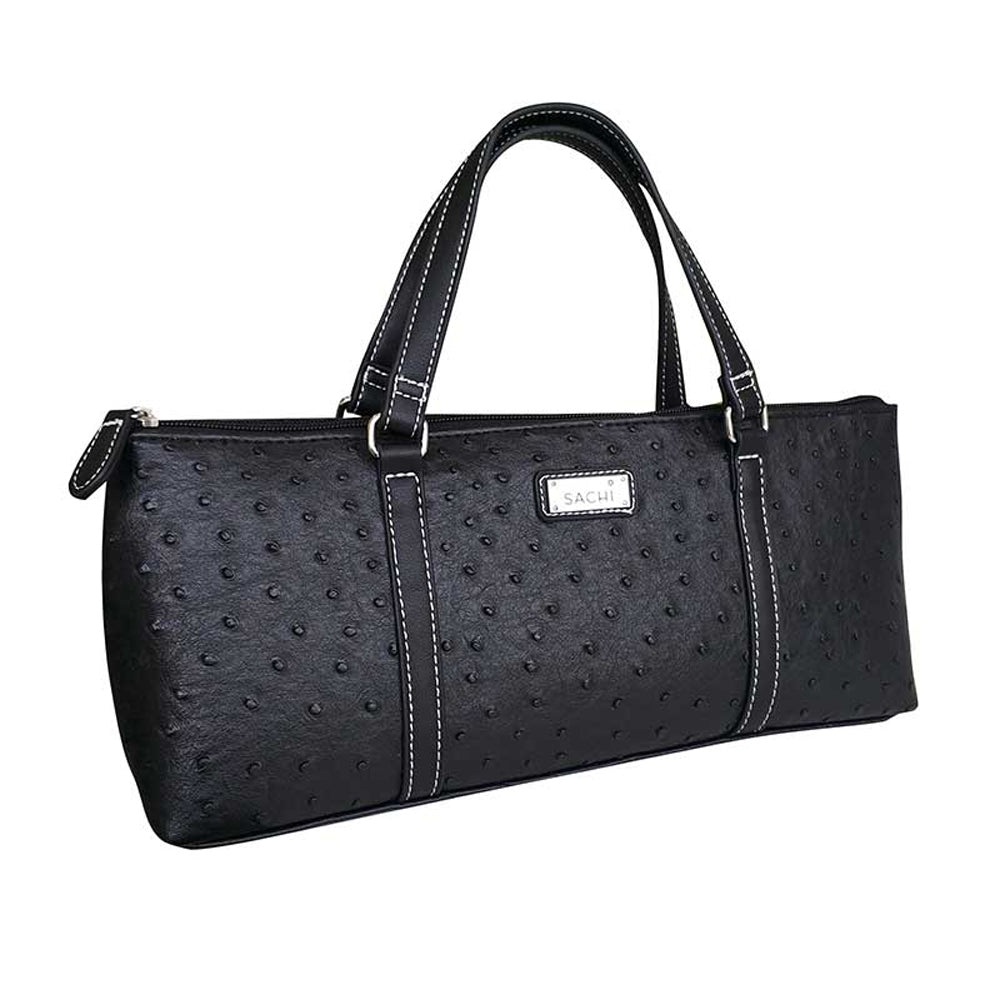 8832-1bk-sachi-36x15cm-insulated-wine-carrier-purse-ostrich-black