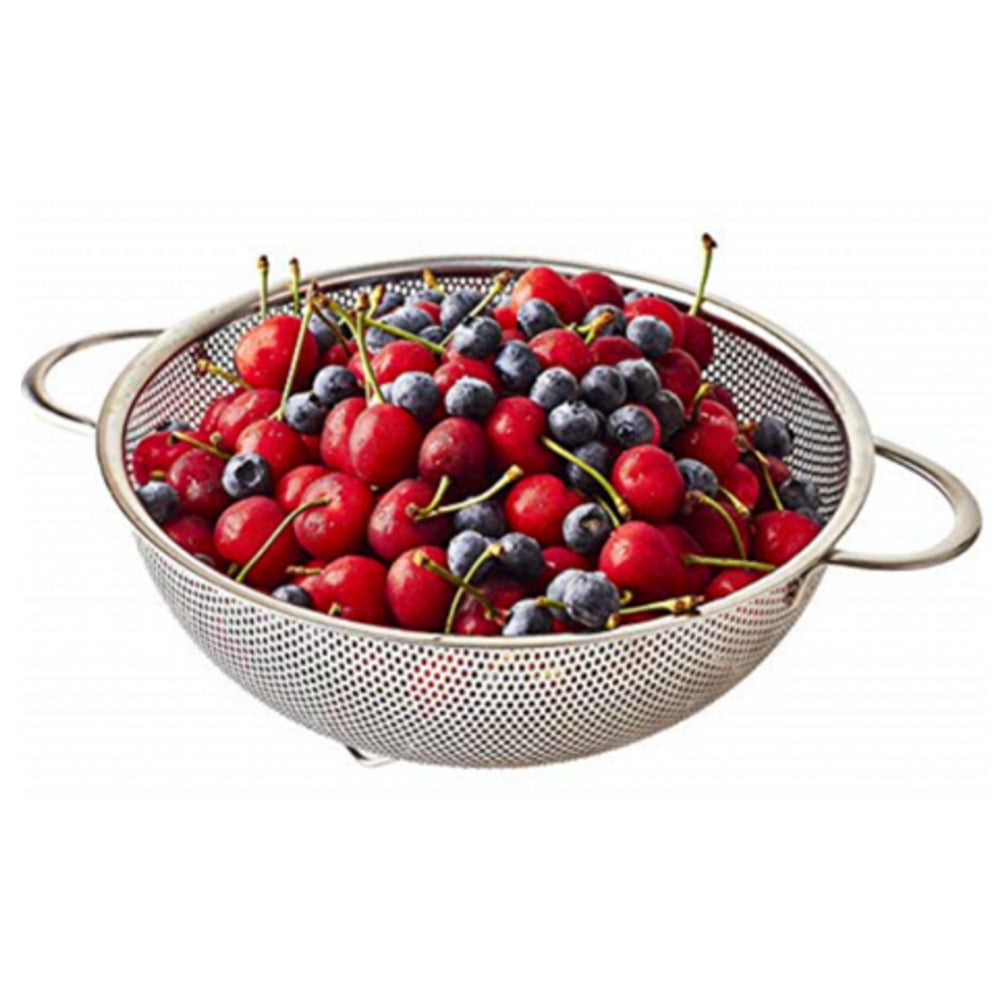 Cuisena Perforated 25cm Stainless Steel Colander w/ Handle - Silver
