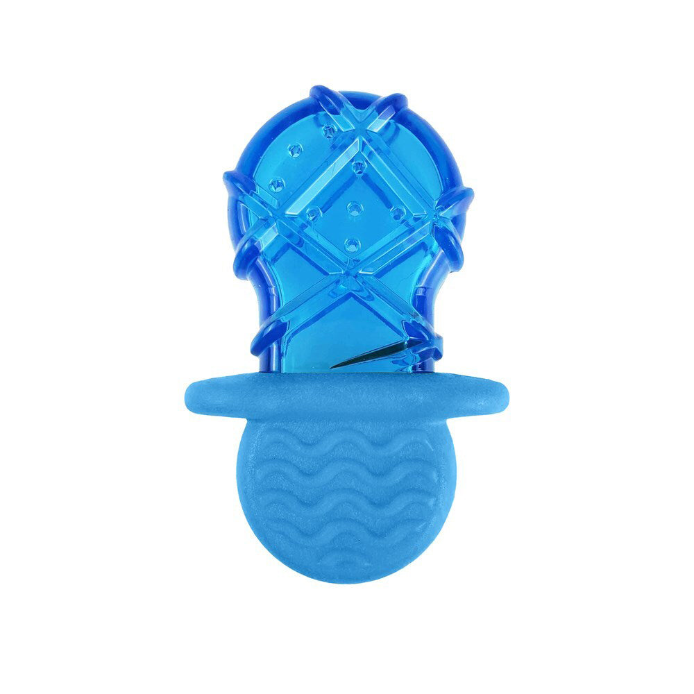Rosewood Cooling Pacifier Pet Dog Refreshing Rubber Teething Chew Bite Toy Blue