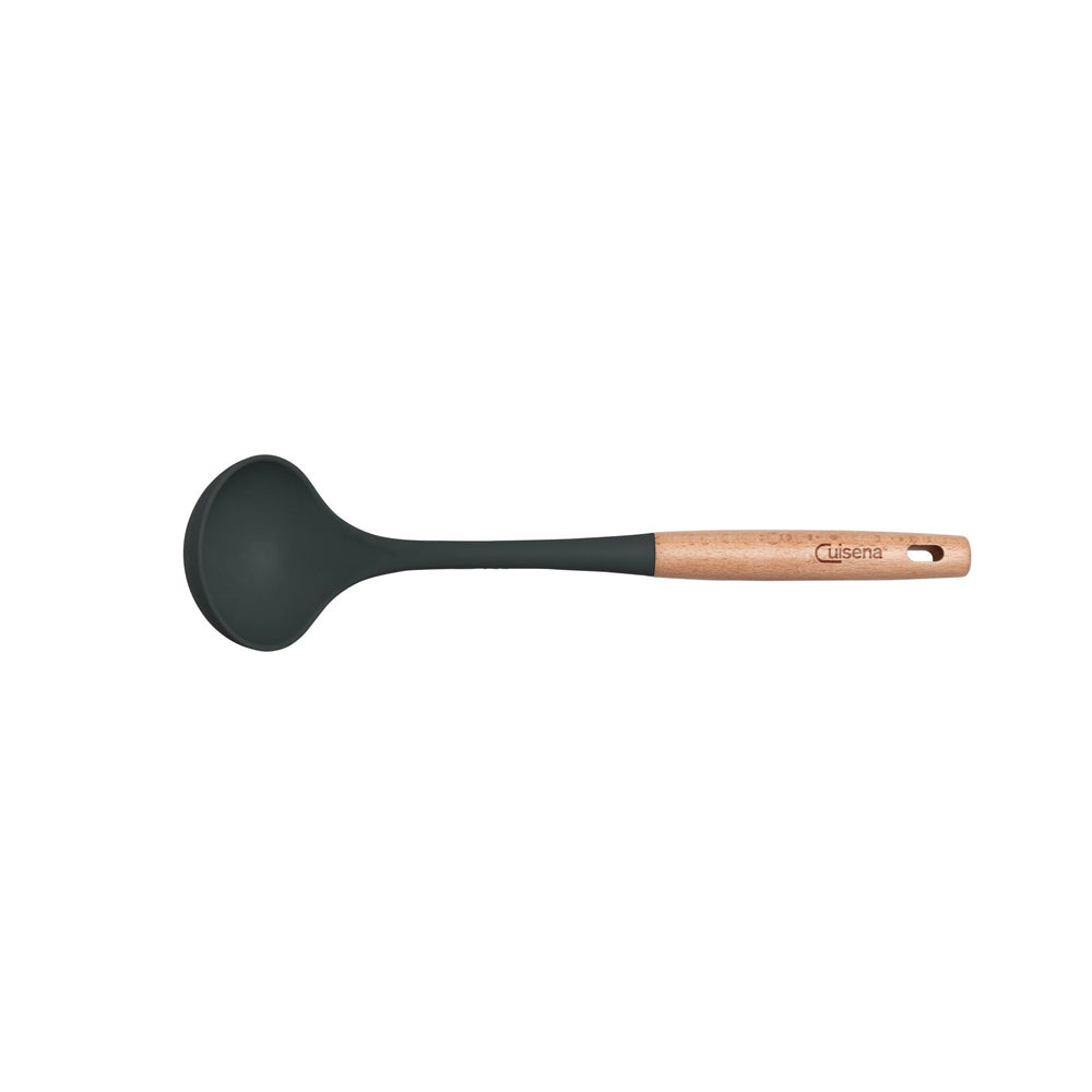 Cuisena Beech Wood 36cm Silicone Ladle Cooking Utensil - Black