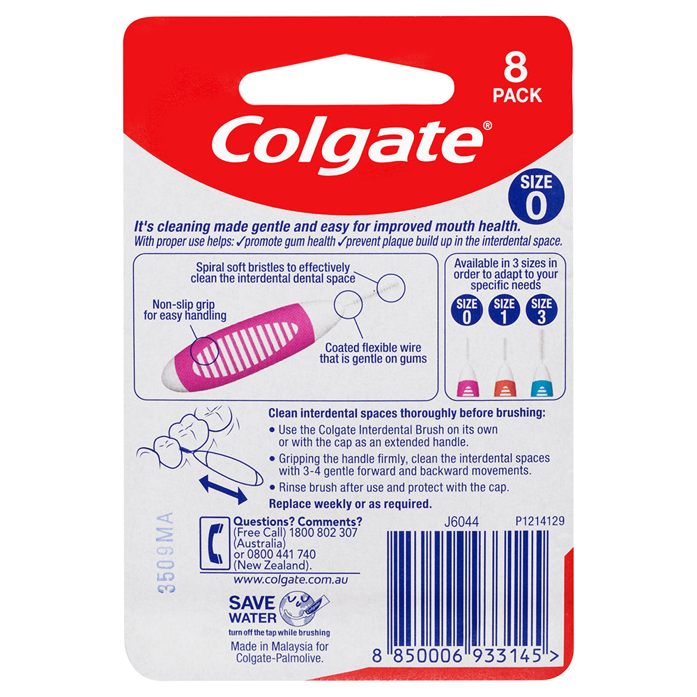8PK Colgate Interdental Brush - Size 0