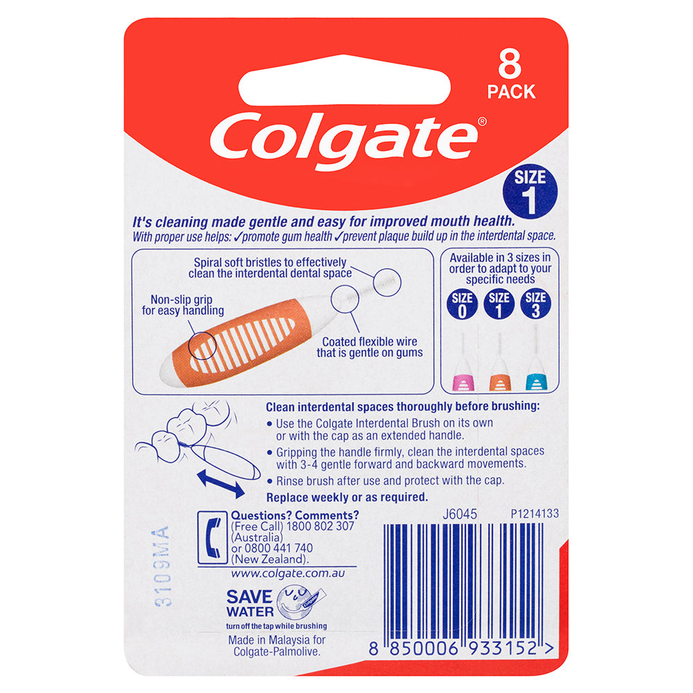 8PK Colgate Interdental Brush - Size 1