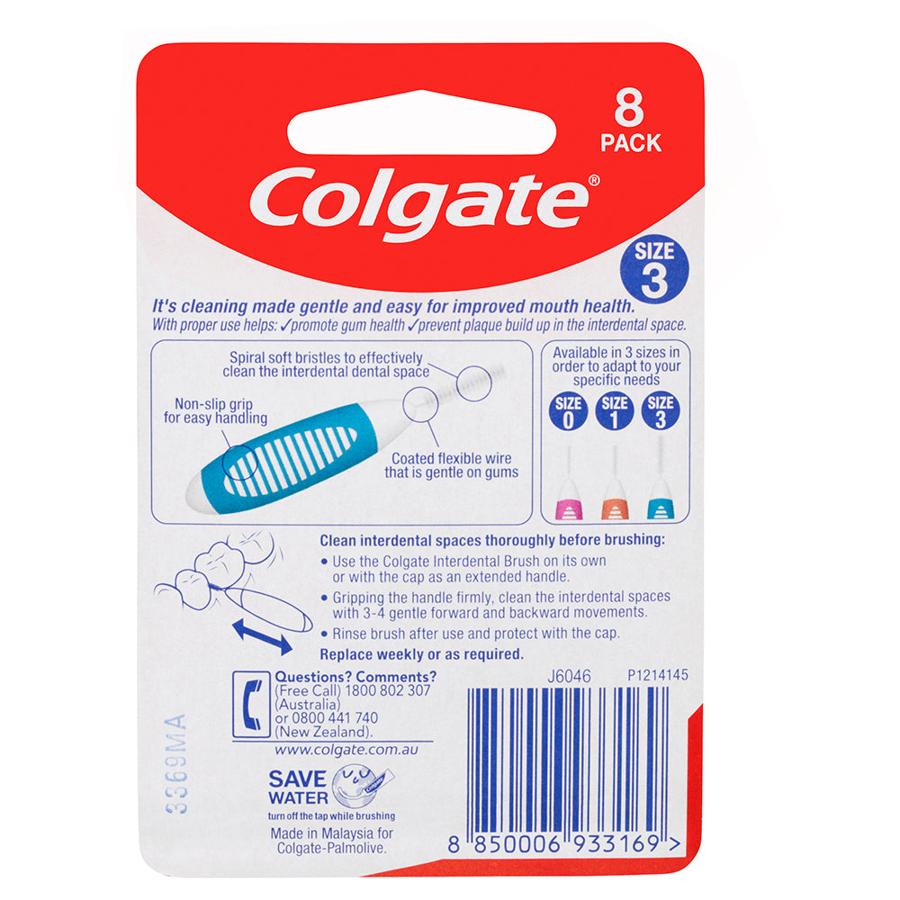 8PK Colgate Interdental Brush - Size 3