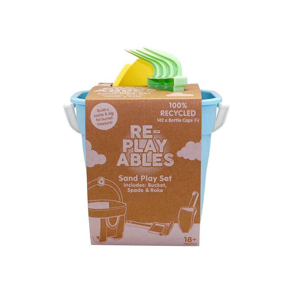20992-re-playables-kids-childrens-sand-play-bucket-spade-rake-set-18m