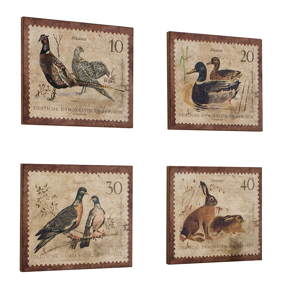 5055299471708-4pk-hudson-living-16x14cm-wildlife-stamp-art-wall-hanging