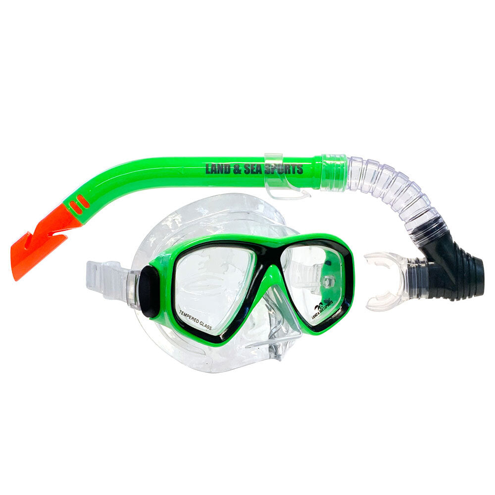 6103649440-land-sea-sports-australia-clearwater-silicone-mask-snorkel-set-lime-10y