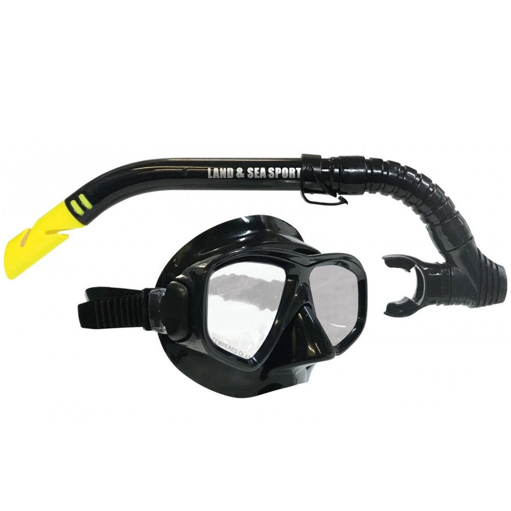 6103652900-land-sea-sports-australia-clearwater-silicone-mask-snorkel-set-black-10y