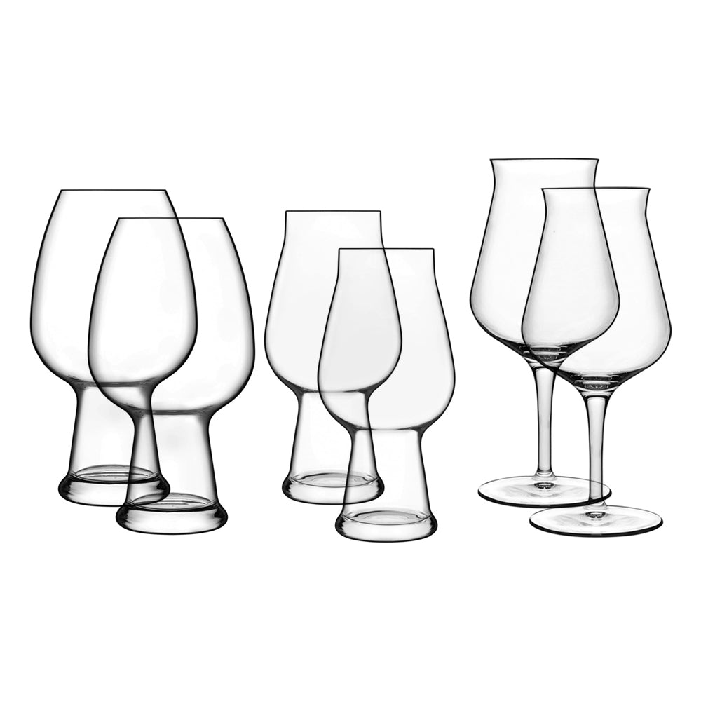 6512326-6pc-luigi-bormioli-birrateque-mixed-beer-drinking-glasses
