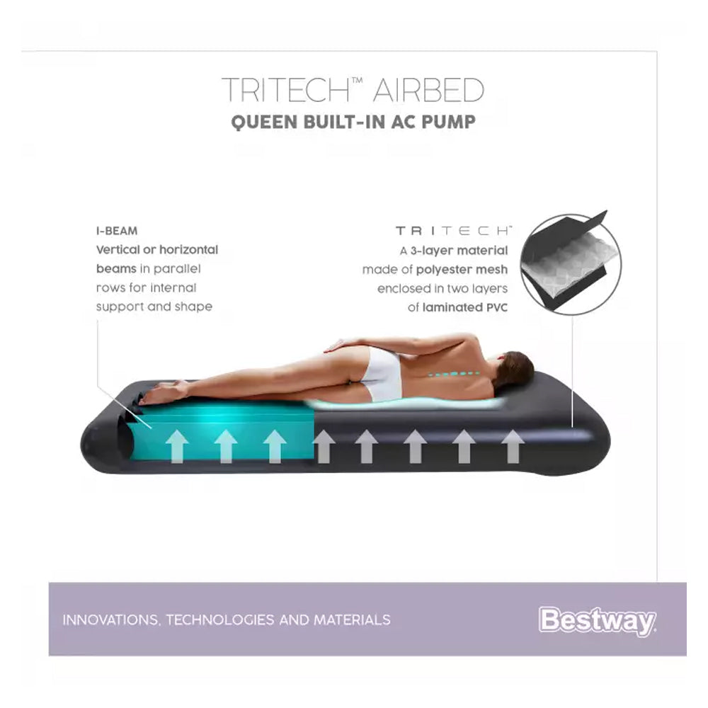 67464-bestway-tritech-airbed-queen-built-in-ac-pump-2-03m-x-1-52m-x-30cm-grey