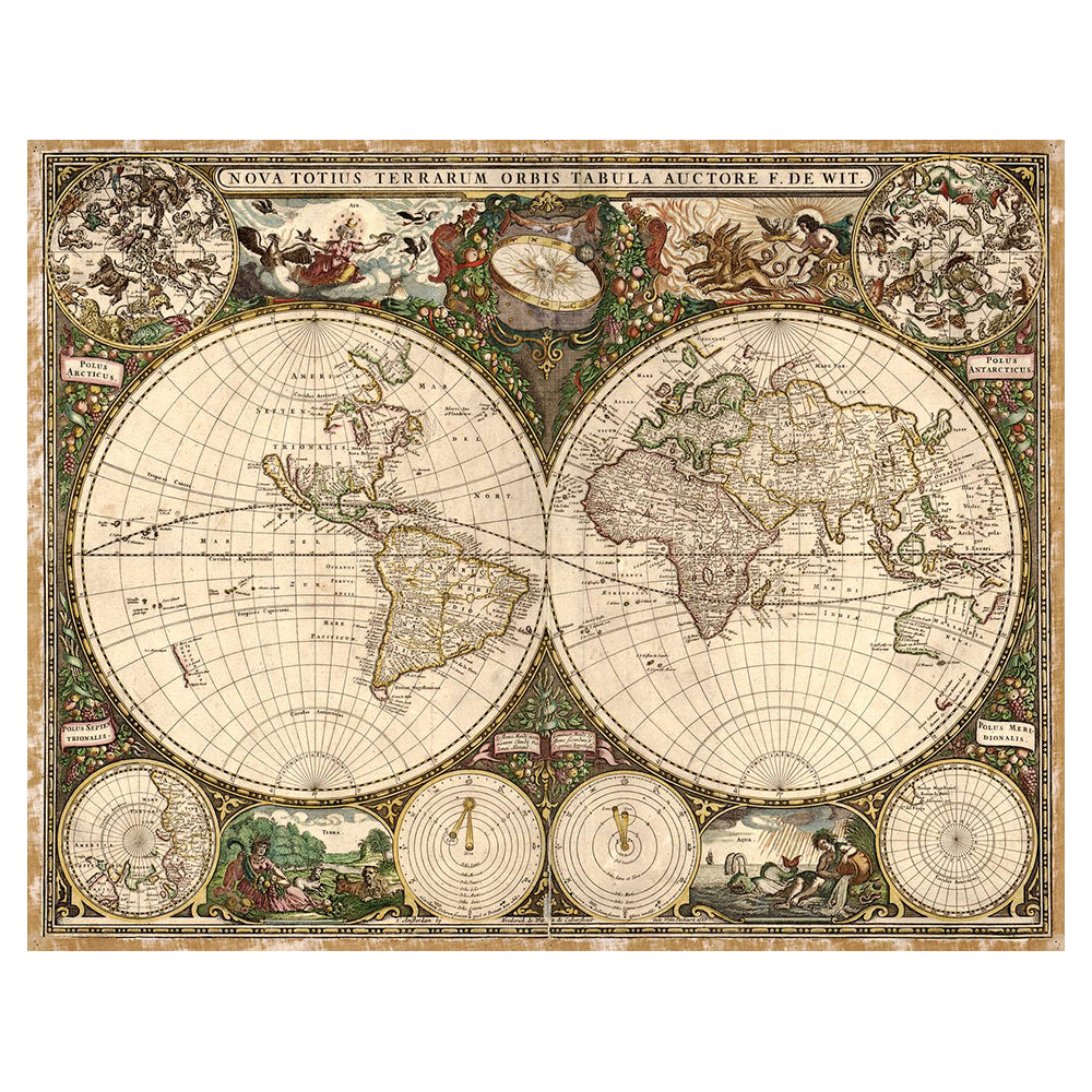 1500pc Mind Bogglers Gold Vintage World Map Puzzle