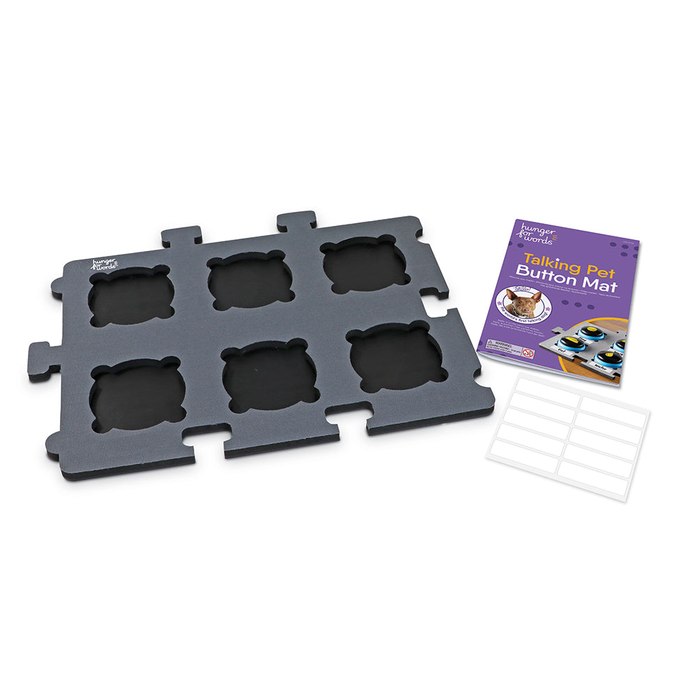 Hunger for Words Rubber/Canvas Mat For Talking Pet Buttons Grey/Black