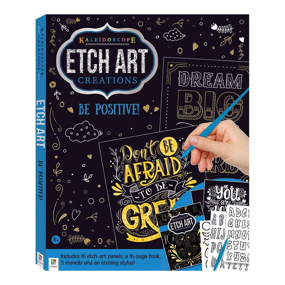 Kaleidoscope Etch Art Creations Kit: Be Positive! Kids Activity Book 6y+