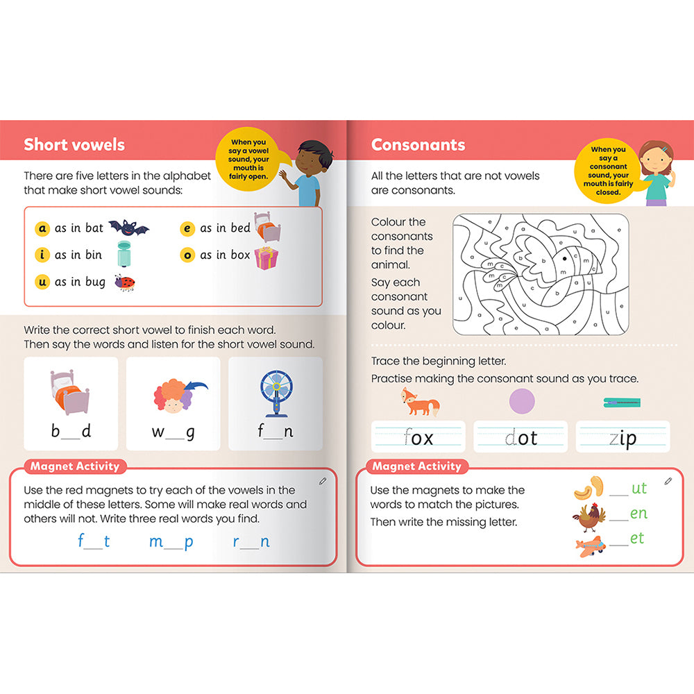 Junior Explorers Magnetic Books Short Words Childrens Book 4y+