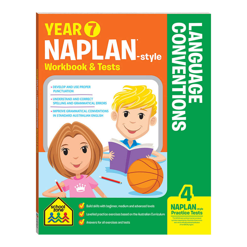 School Zone Year 7 Naplan*-style Language Conventions Workbook & Tests 12y+