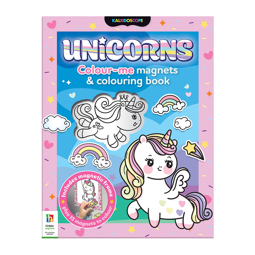 Kaleidoscope Unicorns Colour-Me Magnets Kids Colouring Book 3y+