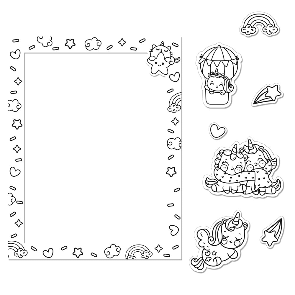 Kaleidoscope Unicorns Colour-Me Magnets Kids Colouring Book 3y+