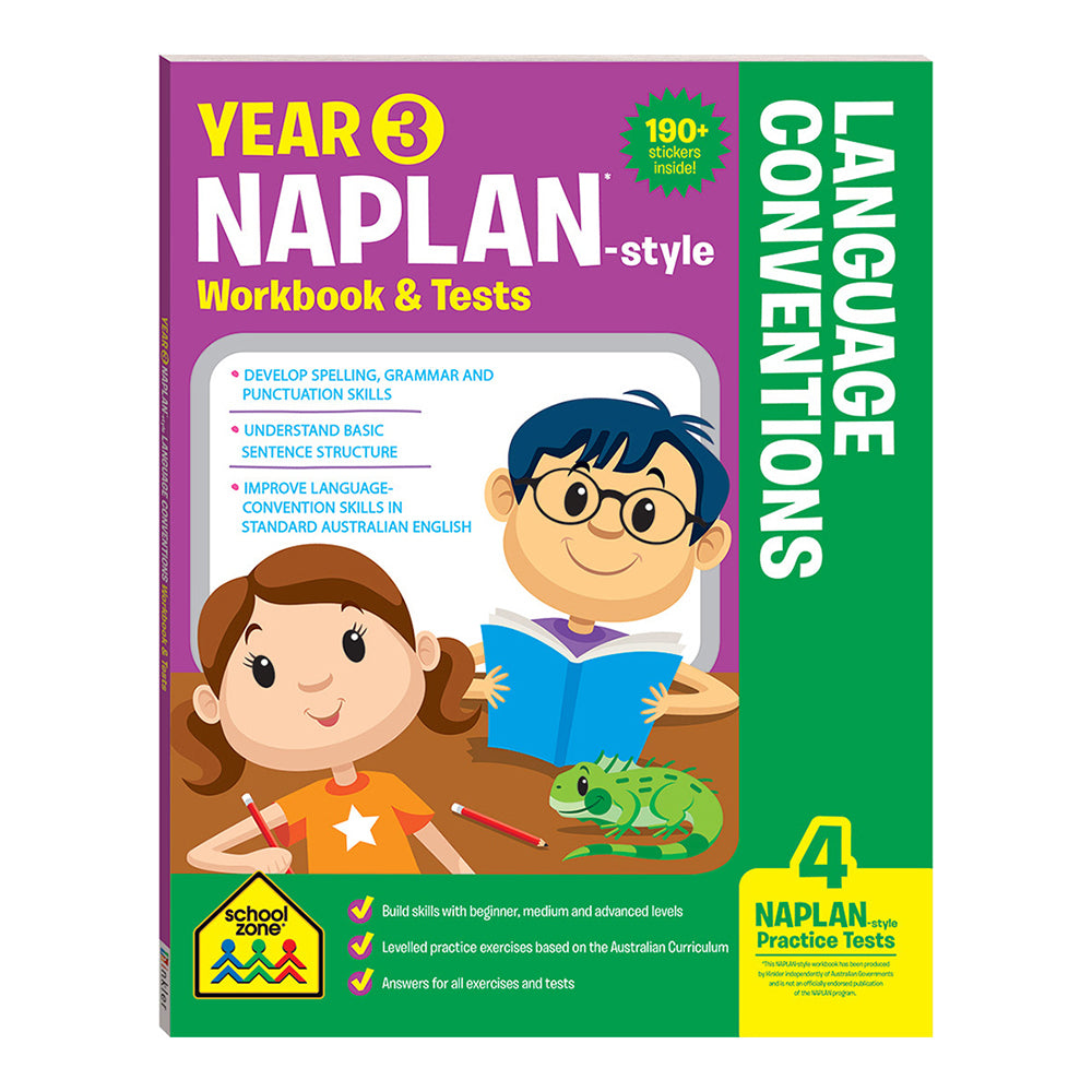 School Zone Year 3 Naplan*-style Language Conventions Workbook & Tests 8y+