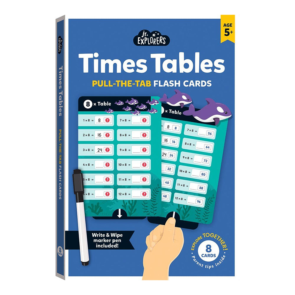 Junior Explorers Times Table Pull-the-Tab Educational Flash Cards 5y+