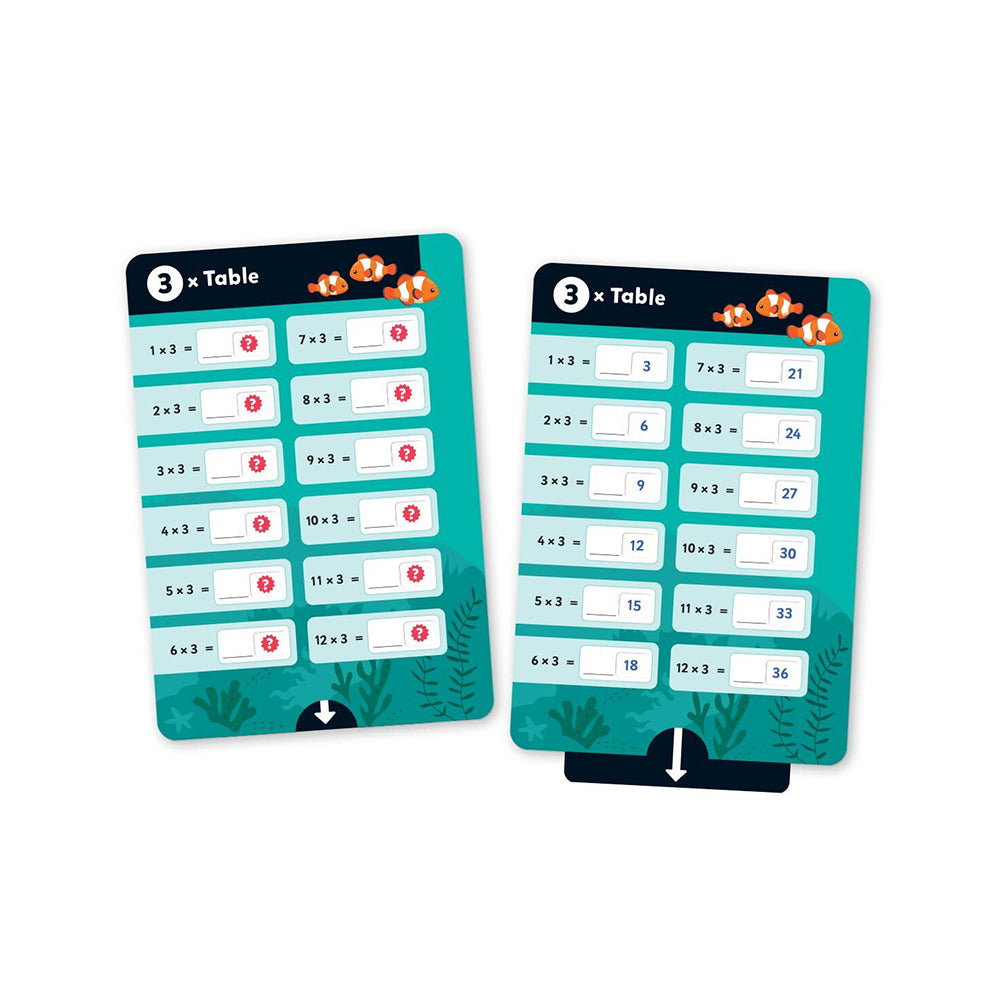 Junior Explorers Times Table Pull-the-Tab Educational Flash Cards 5y+