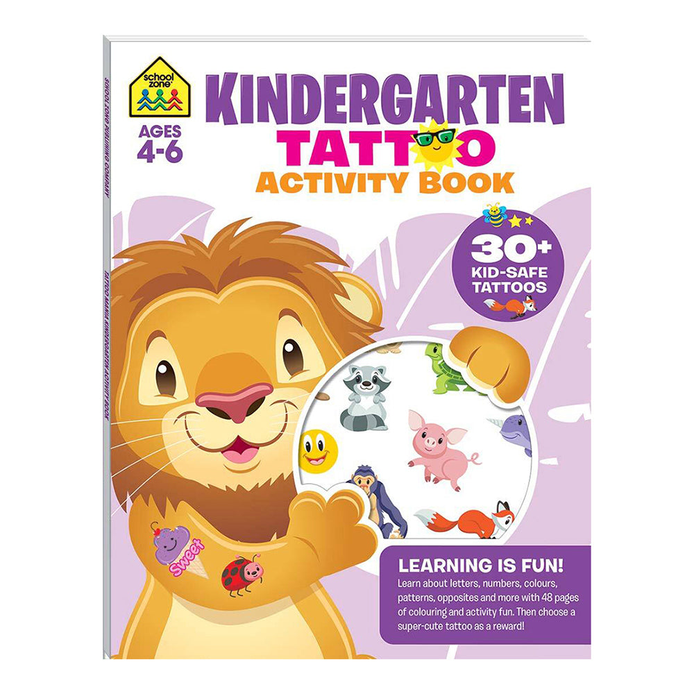 School Zone Kindergarten Tattoo Childrens Activity Book 4y+