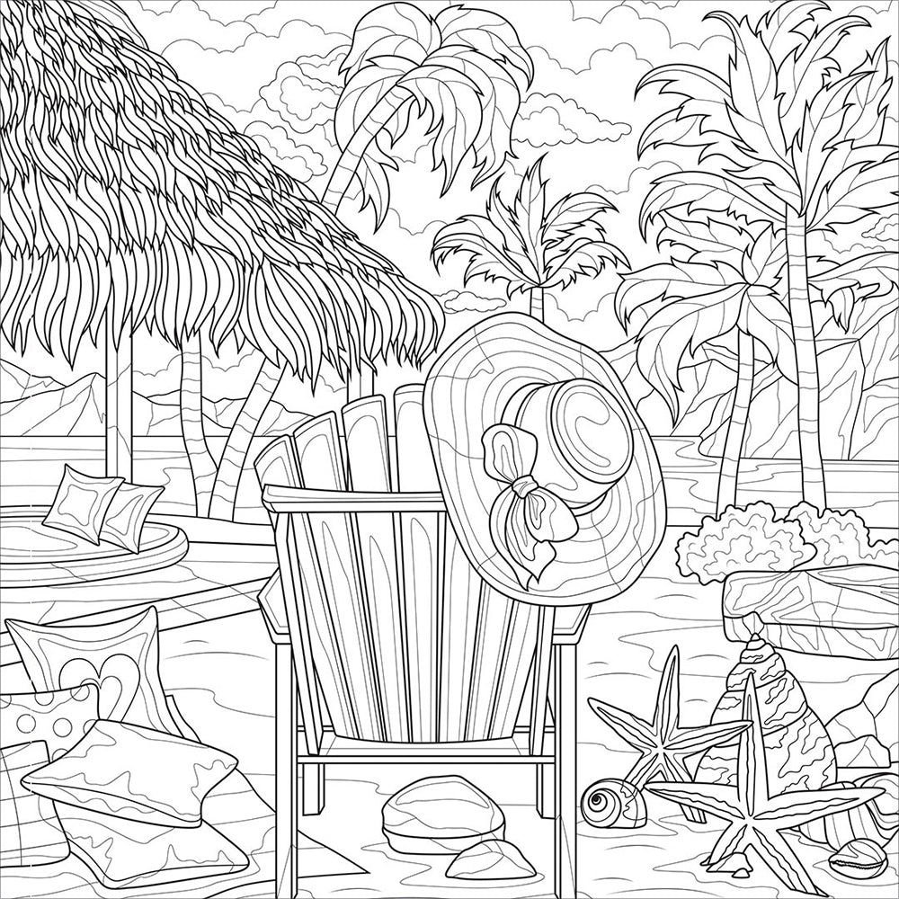 Art Maker Just Beachy Colouring Book Adult Activity Book