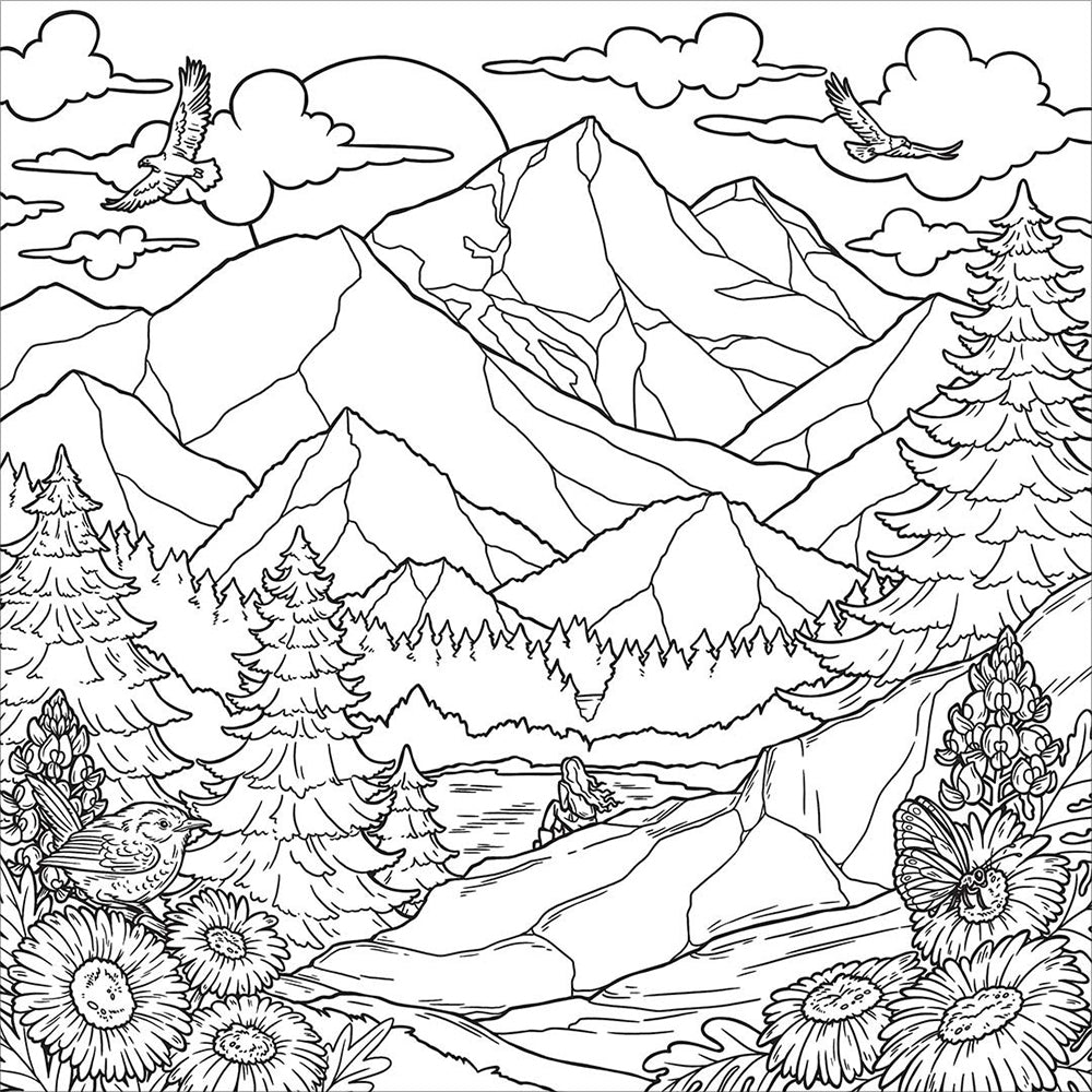 Art Maker Wild and Free Colouring Book Adult Activity Book