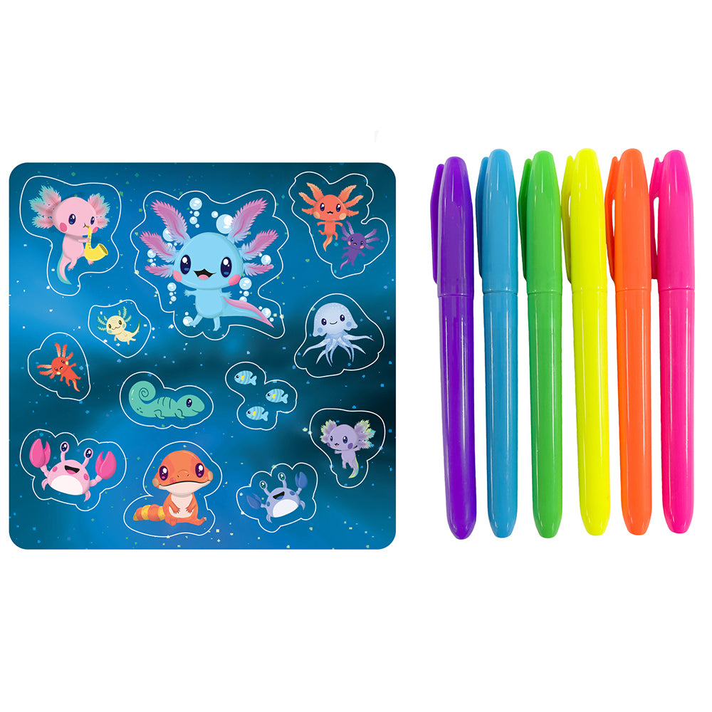 Kaleidoscope Colouring Kit: Axolotls Colouring Activity Kit