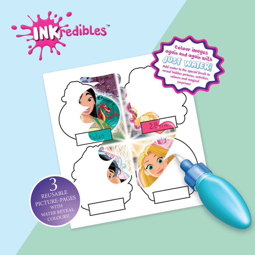 Inkredibles Disney Princess Mess Free Water Wonder Activity Book 3y+