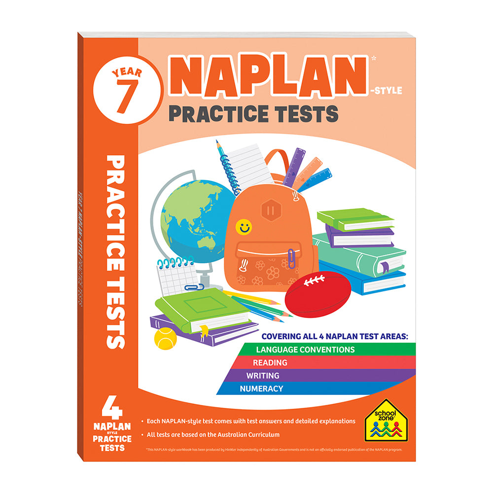 School Zone Year 7 Naplan*-style Practice Tests Kids Study Book 10y+