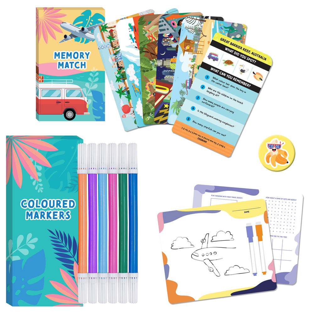 Elevate Ready Jet Set Go Travel Kit Activity Book Kids 5-10y