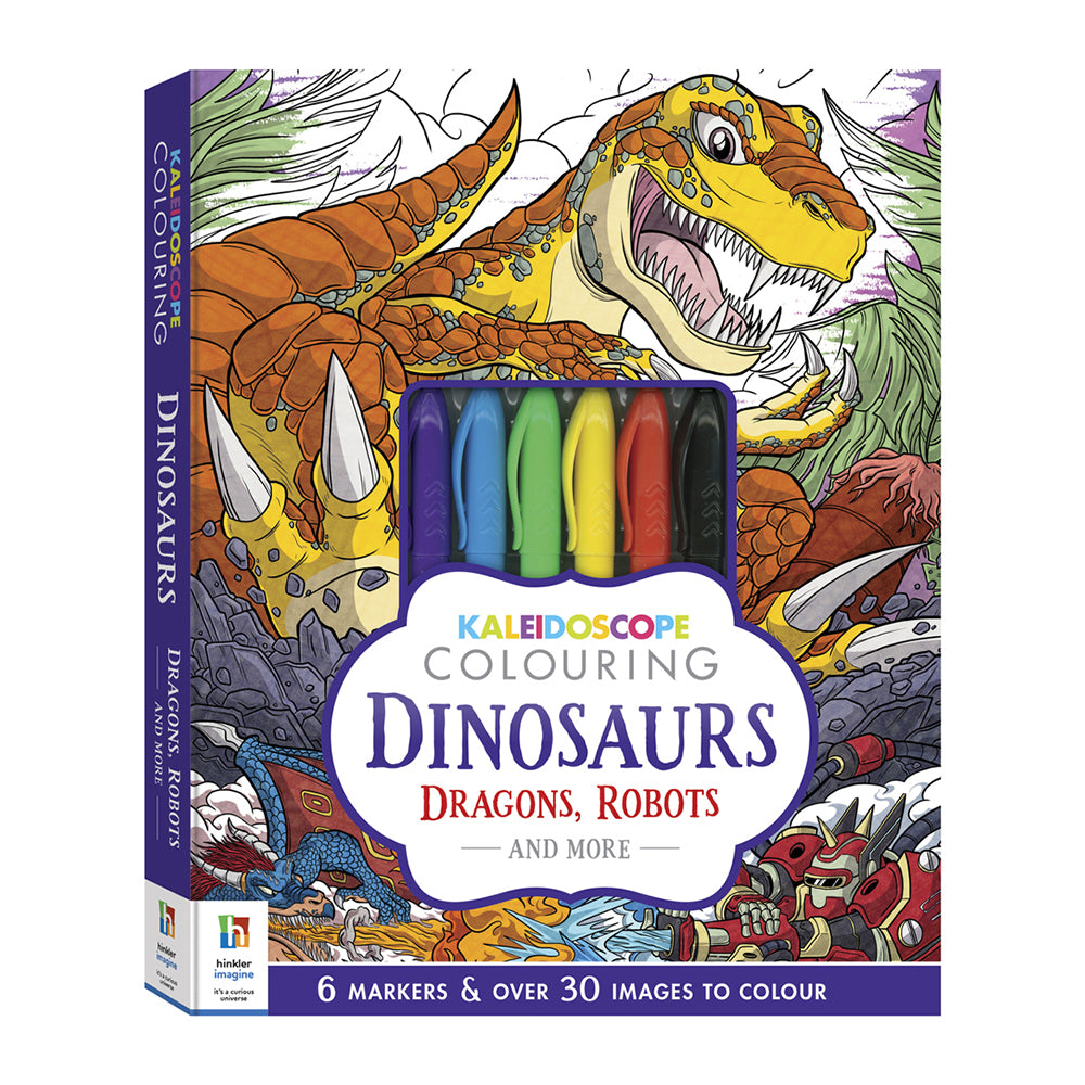 Kaleidoscope Colouring Dinosaurs Dragons & Robots Kit Kids 6-12y