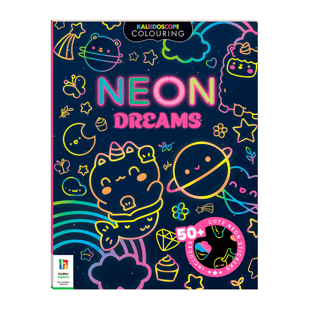 Kaleidoscope Sticker Colouring Neon Dreams Colouring Book 6y+