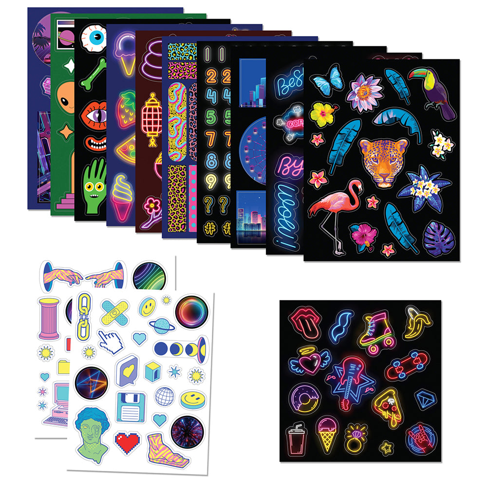 Kaleidoscope Sticker Bomb Electric Neon Kids Activity Book 6y+