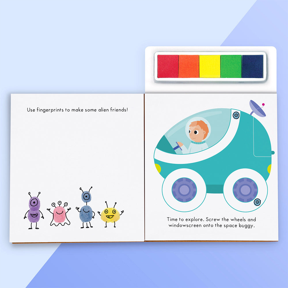 Kaleidoscope Space Adventure Finger Prints Kids Finger Painting Book 3y+
