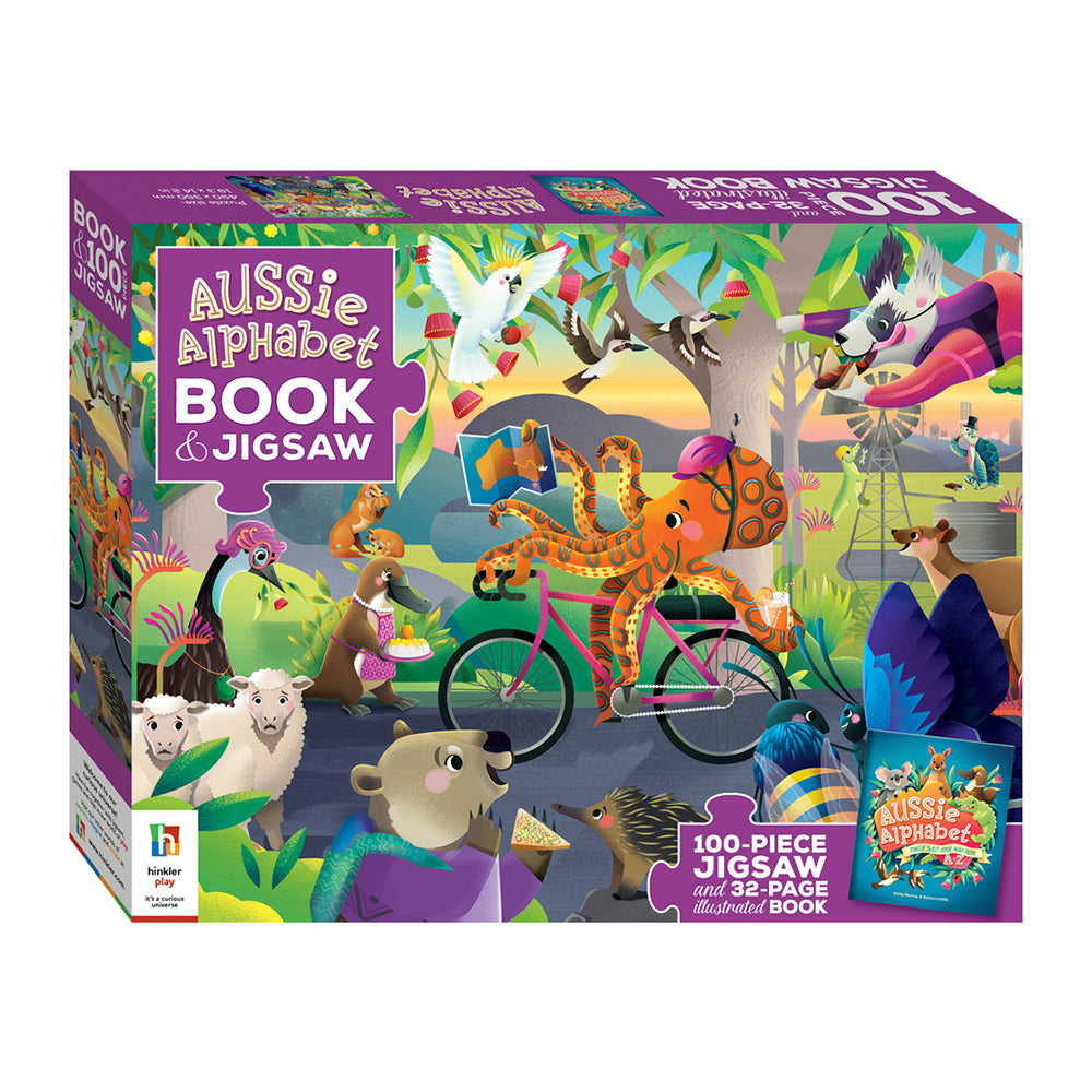 Bookoli Aussie Alphabet Book & 100pc Jigsaw Puzzle Pack