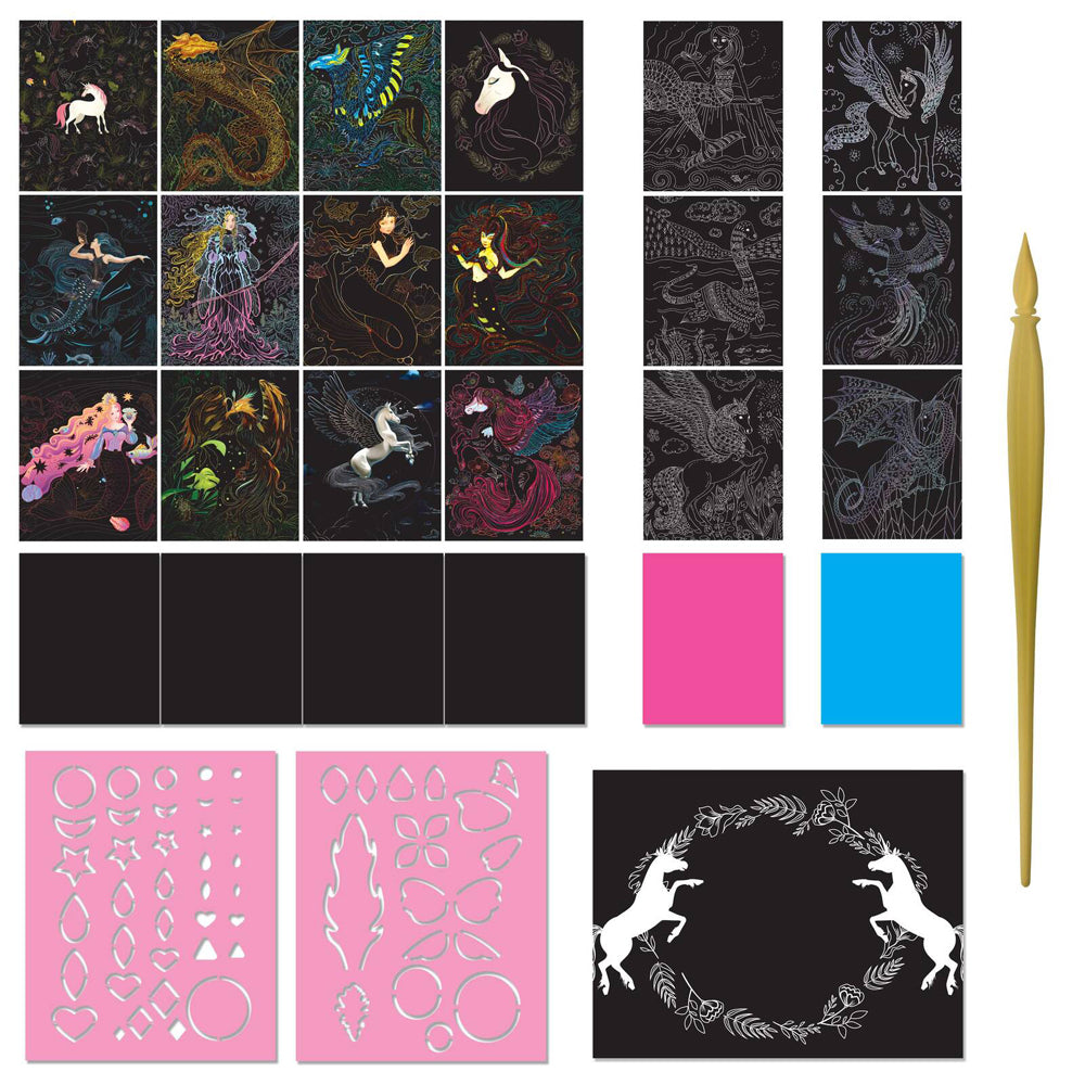 Kaleidoscope Etch Art Magical Creatures Carry Case Activity Kit