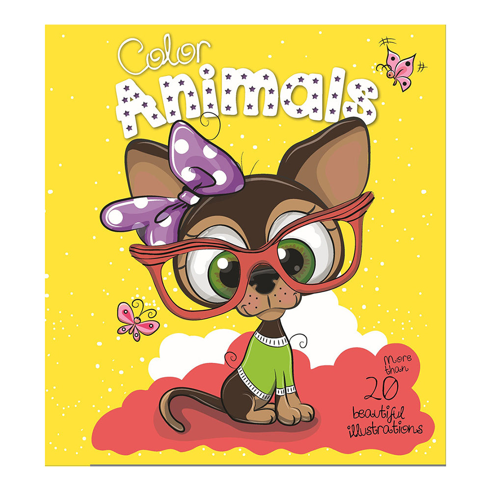 Bookoli Colour Animals & Neon Glitter Dog Colouring Book