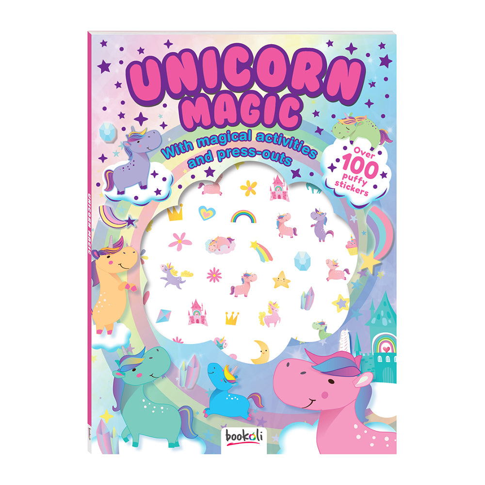 Bookoli Puffy Sticker Windows Unicorns Kids/Children Press-out Activity
