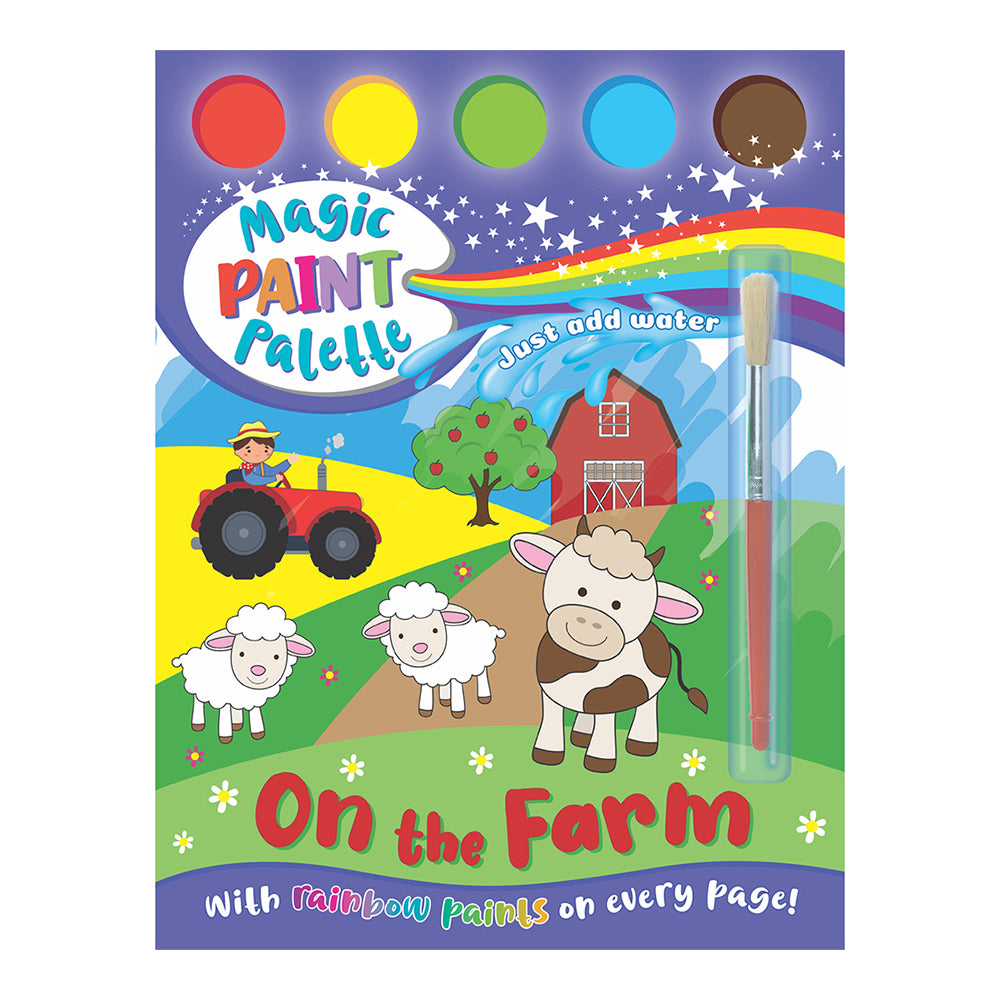 Bookoli Magic Paint Palette: On the Farm Paint Art Book