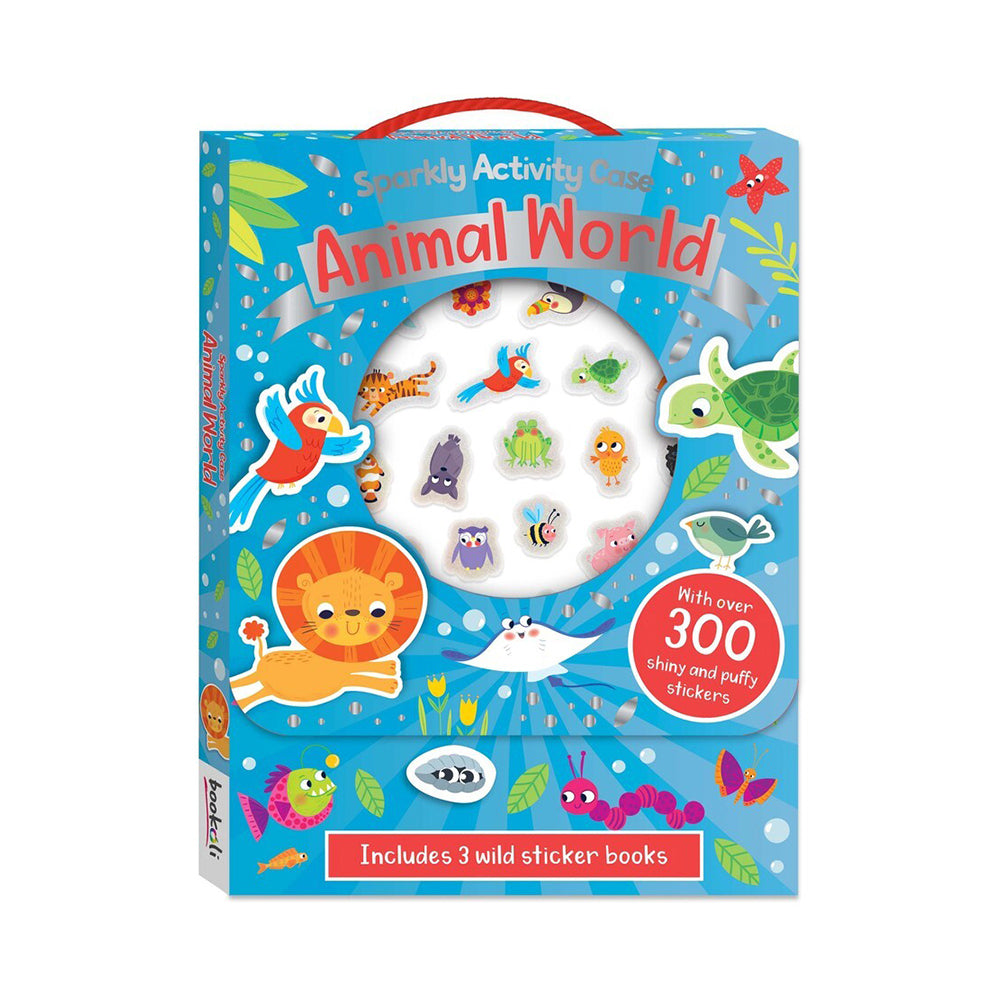 Bookoli Sparkly Activity Case Animal World Sticker Books