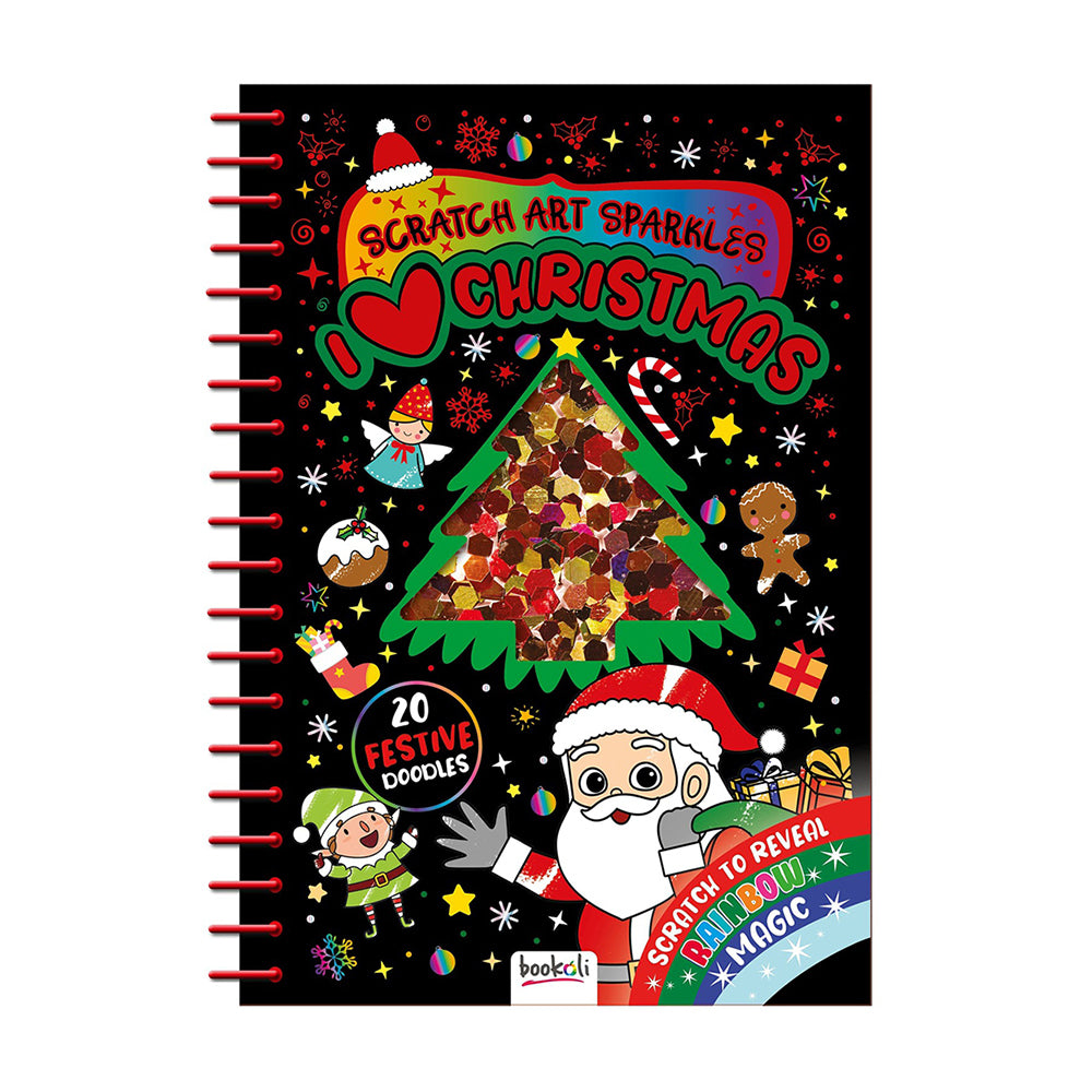 Bookoli Scratch Art Sparkles I Love Christmas Art/Craft Activity Book 4y+