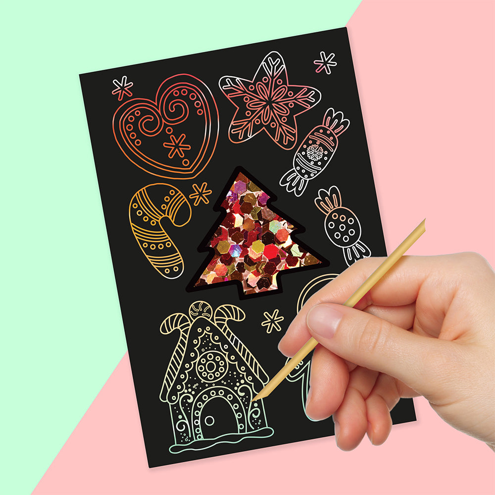 Bookoli Scratch Art Sparkles I Love Christmas Art/Craft Activity Book 4y+