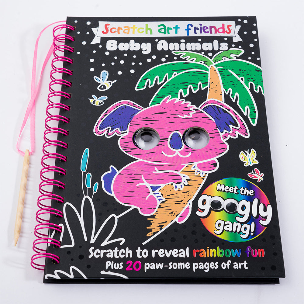 Bookoli Scratch Art Friends: Baby Animals Activity Book 4y+