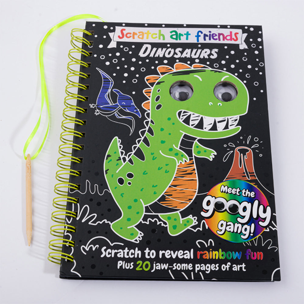 Bookoli Scratch Art Friends: Dinosaurs Activity Book 4y+