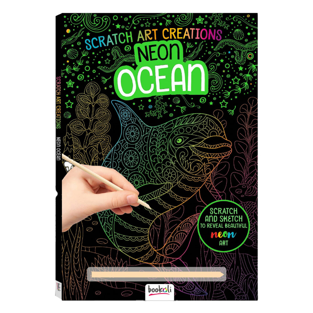 Scratch Art Creations Neon Ocean Kids Art/Craft Book