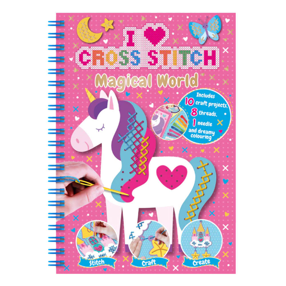 Bookoli I Love Cross Stitch Book Magical World Kids Art/Craft