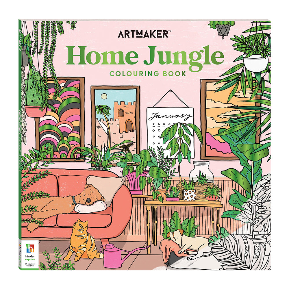 Art Maker Home Jungle Colouring Book Adult Activity Book
