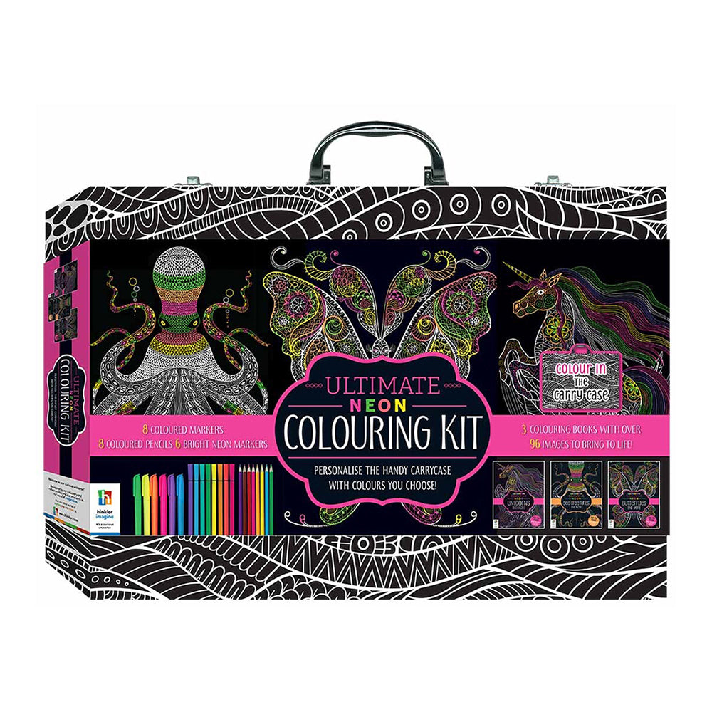 Kaleidoscope Ultimate Neon Colouring Carry Case Colouring Kit 8y+