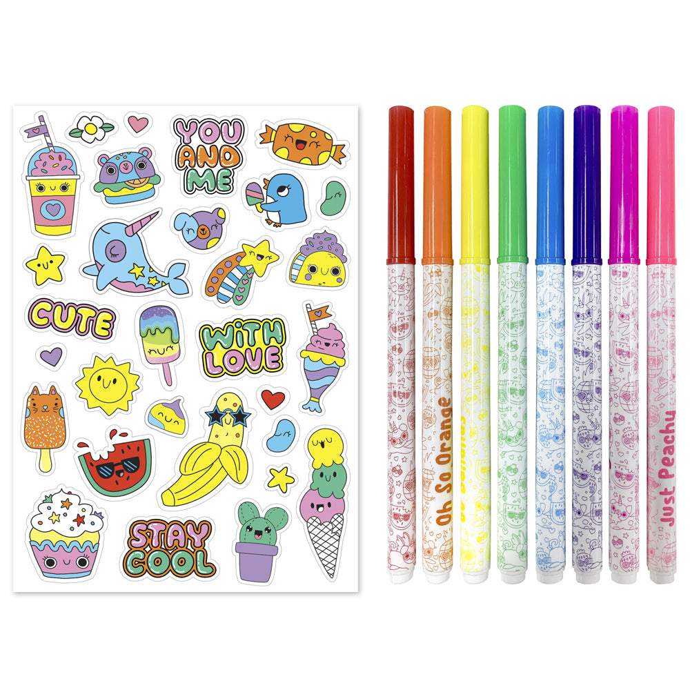 Kaleidoscope Colouring Sweet Scents Markers/Book Kit Set Kids 6-12y