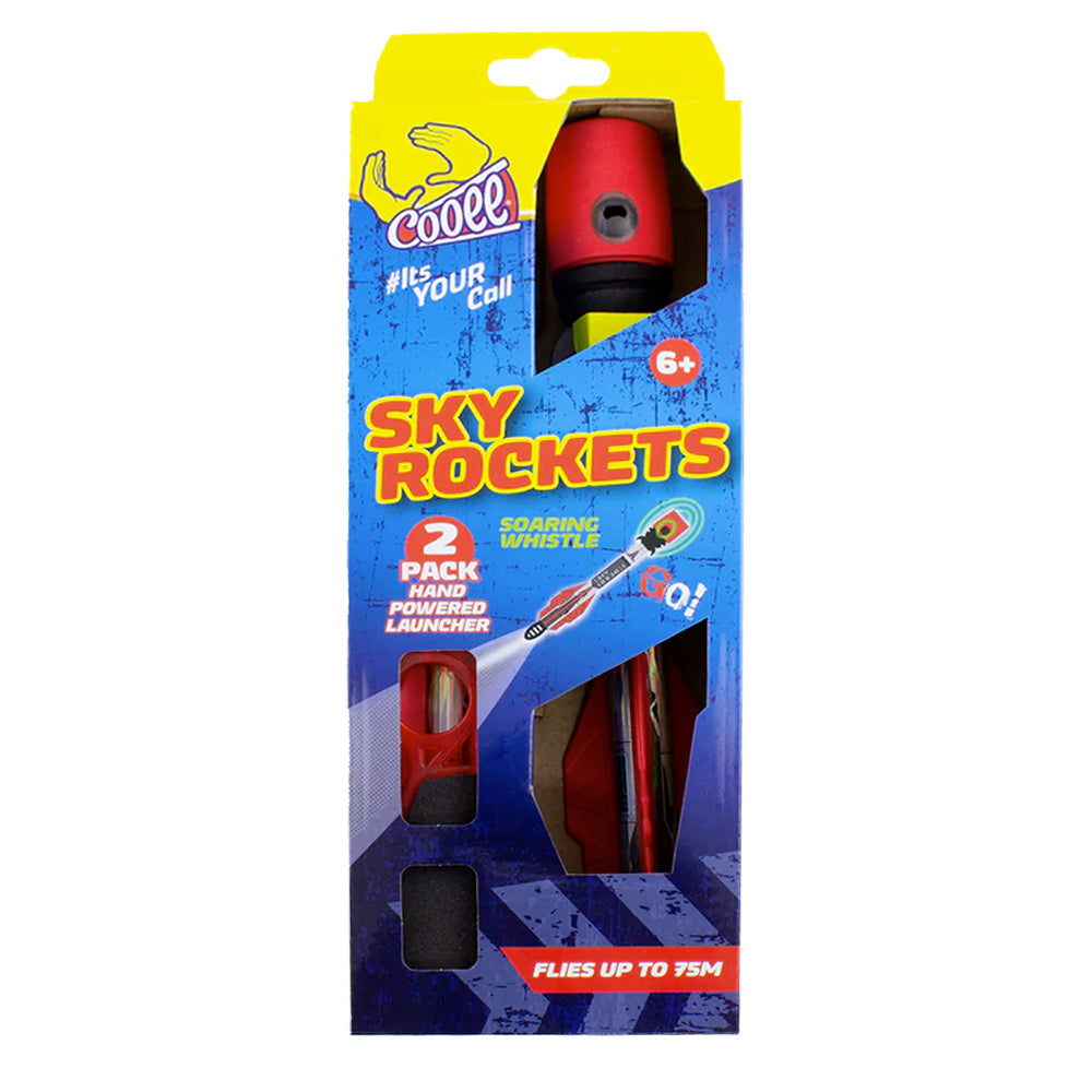 3pc Cooee Sky Rockets Hand Launcher Backyard Game 6+